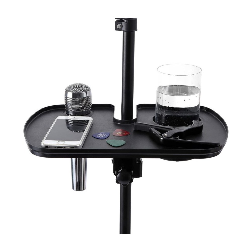 Microphone stand clamp tray